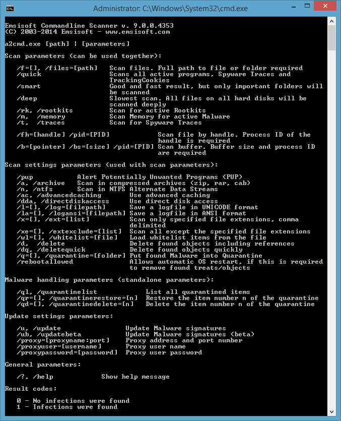 Emsisoft Commandline Scanner
